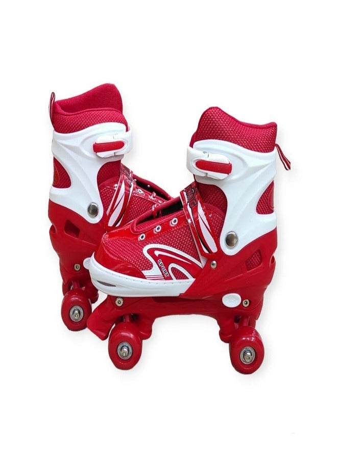 SPORT Skates  shoes 4 Wheel Outdoor Sports 3 Size Medium (35-38) Red - Image 2